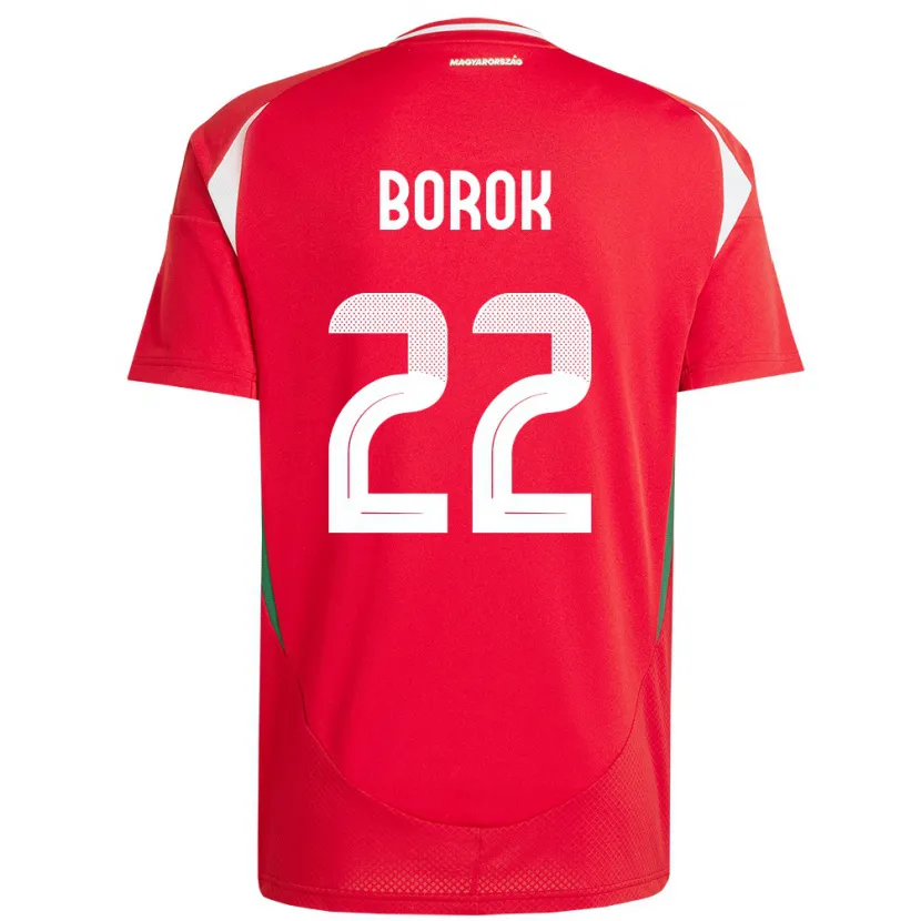 Danxen Enfant Maillot Hongrie Dorina Borók #22 Rouge Tenues Domicile 24-26 T-Shirt