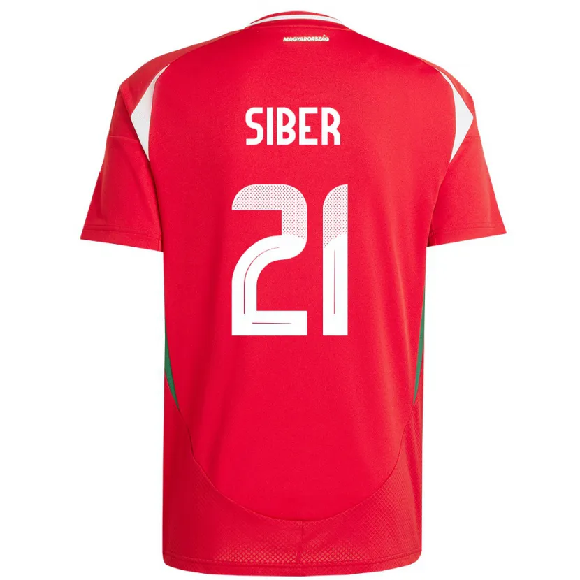 Danxen Enfant Maillot Hongrie Glória Siber #21 Rouge Tenues Domicile 24-26 T-Shirt