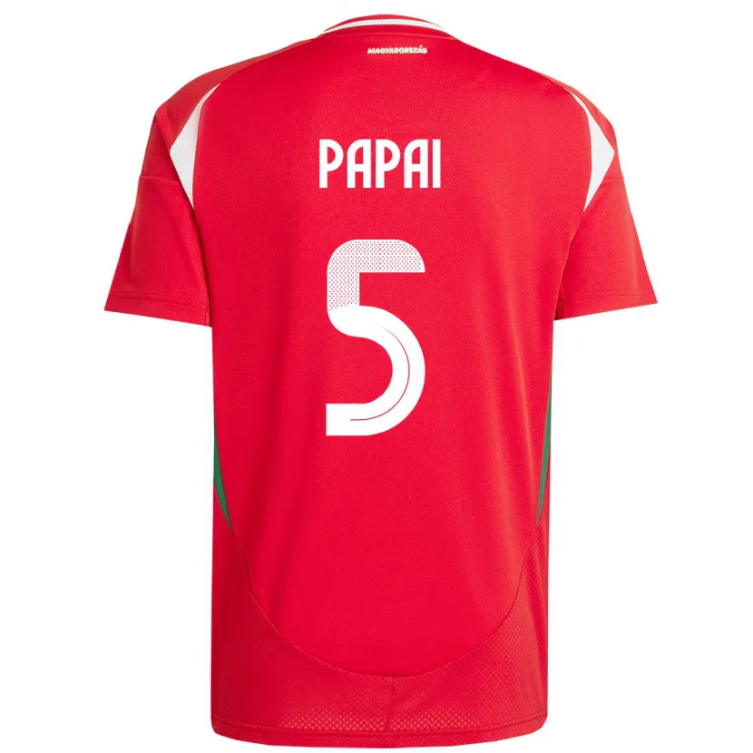 Danxen Enfant Maillot Hongrie Emőke Pápai #5 Rouge Tenues Domicile 24-26 T-Shirt