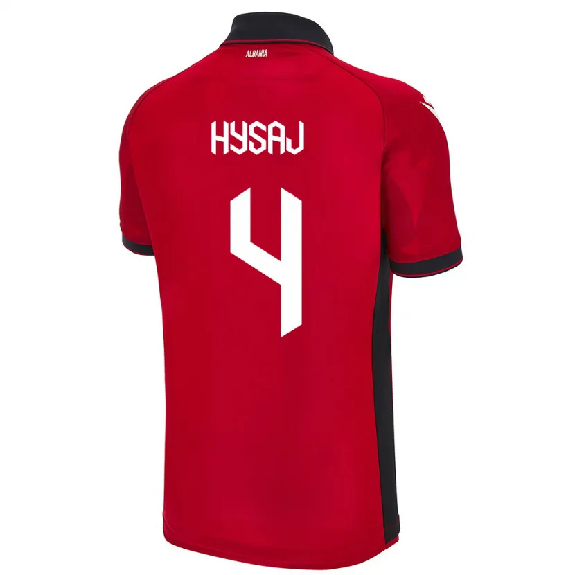 Danxen Enfant Maillot Albanie Elseid Hysaj #4 Rouge Tenues Domicile 24-26 T-Shirt