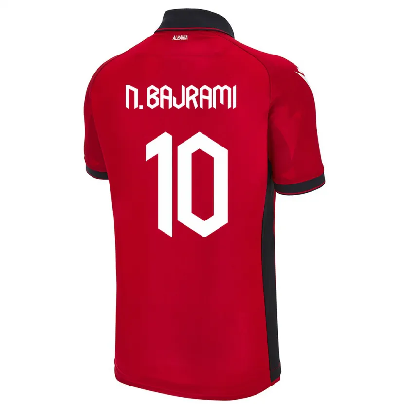 Danxen Enfant Maillot Albanie Nedim Bajrami #10 Rouge Tenues Domicile 24-26 T-Shirt