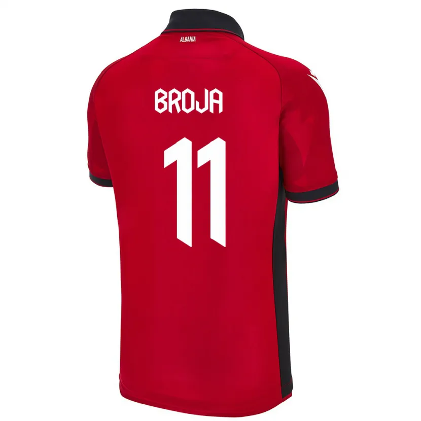 Danxen Enfant Maillot Albanie Armando Broja #11 Rouge Tenues Domicile 24-26 T-Shirt