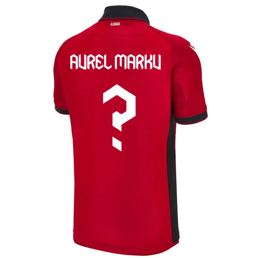Danxen Enfant Maillot Albanie Aurel Marku #0 Rouge Tenues Domicile 24-26 T-Shirt