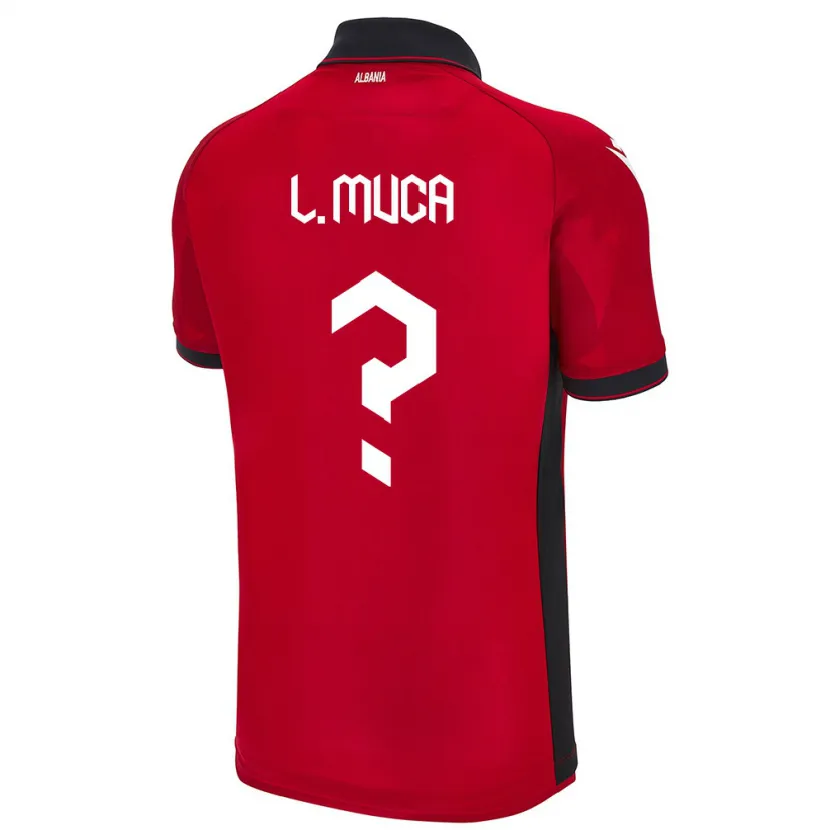 Danxen Enfant Maillot Albanie Leonard Muca #0 Rouge Tenues Domicile 24-26 T-Shirt