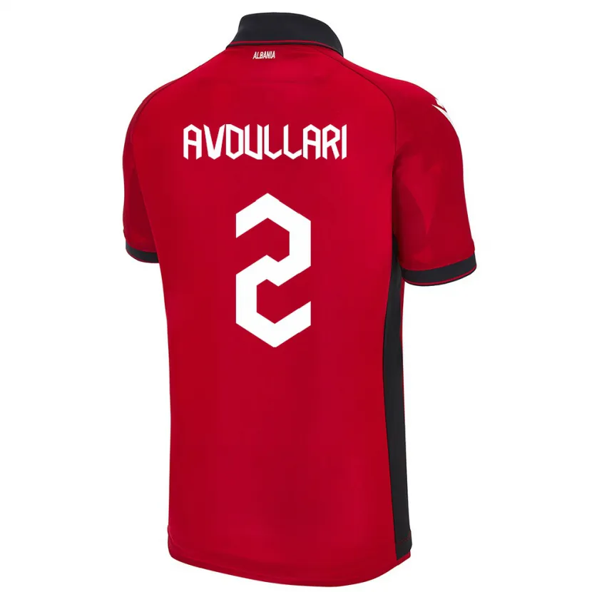 Danxen Enfant Maillot Albanie Davide Avdullari #2 Rouge Tenues Domicile 24-26 T-Shirt