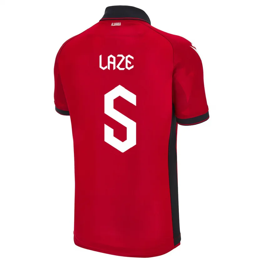 Danxen Enfant Maillot Albanie Jetmir Laze #5 Rouge Tenues Domicile 24-26 T-Shirt