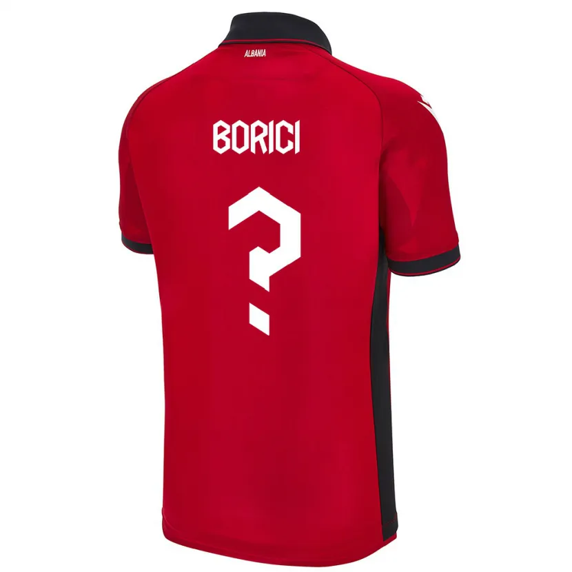 Danxen Enfant Maillot Albanie Armir Borici #0 Rouge Tenues Domicile 24-26 T-Shirt