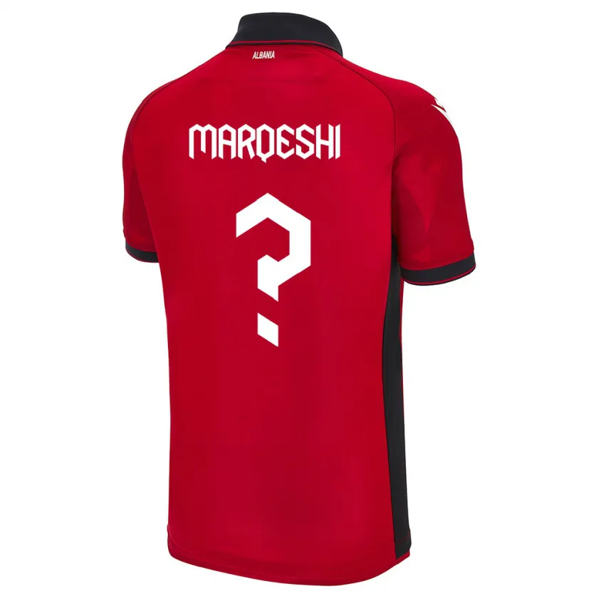 Danxen Enfant Maillot Albanie Ernesto Marqeshi #0 Rouge Tenues Domicile 24-26 T-Shirt