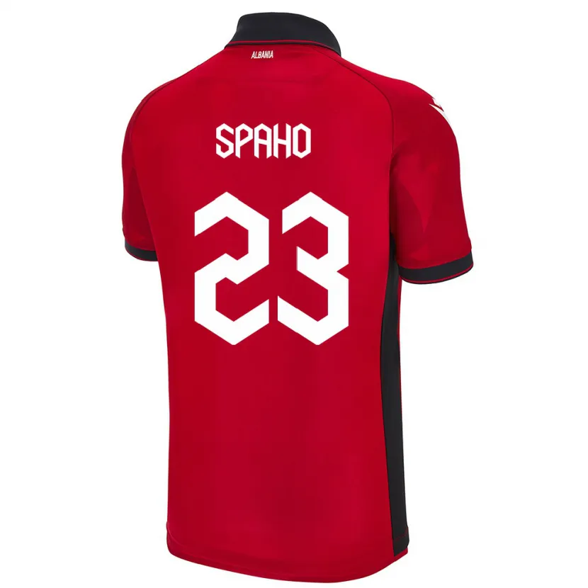 Danxen Enfant Maillot Albanie Klesjana Spaho #23 Rouge Tenues Domicile 24-26 T-Shirt