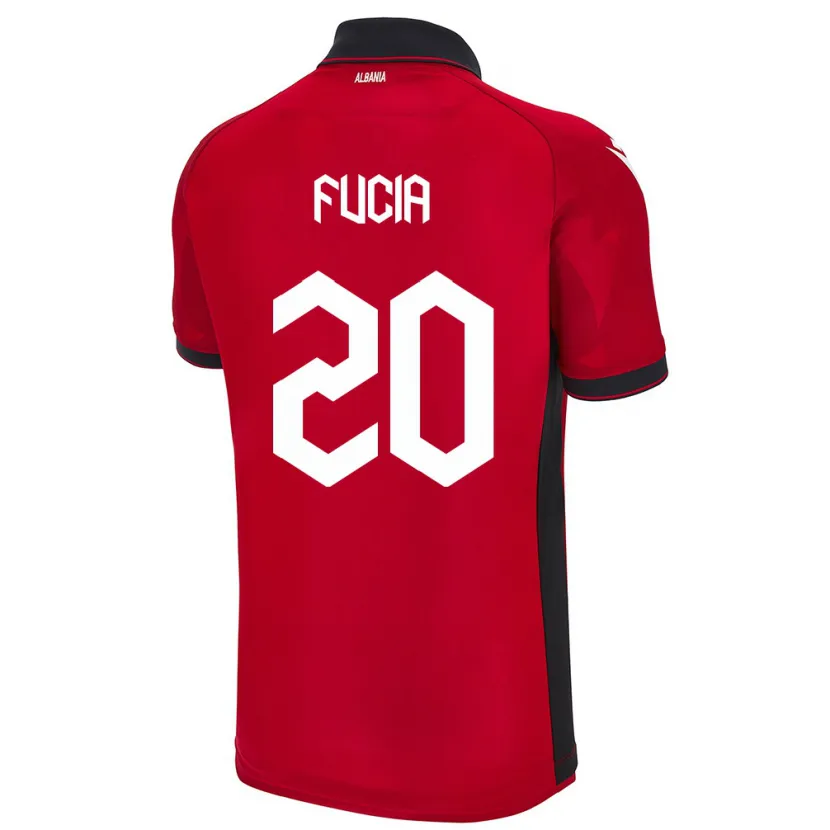 Danxen Enfant Maillot Albanie Bora Fucia #20 Rouge Tenues Domicile 24-26 T-Shirt