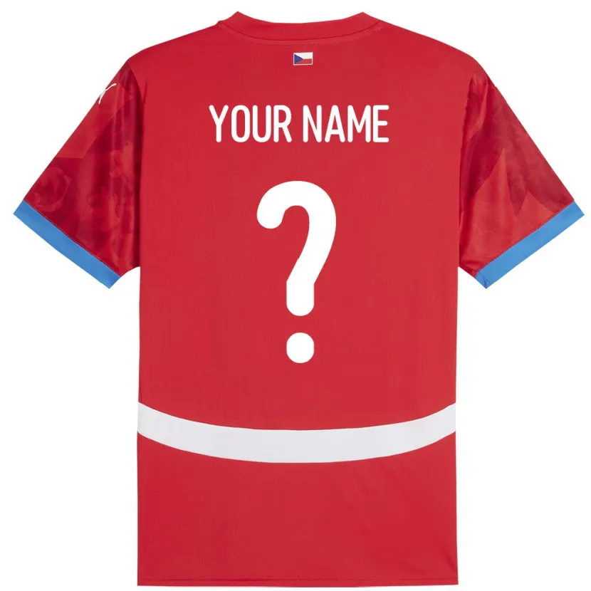 Danxen Enfant Maillot Tchéquie Votre Nom #0 Rouge Tenues Domicile 24-26 T-Shirt