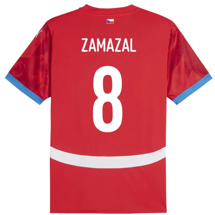 Danxen Enfant Maillot Tchéquie Denis Zamazal #8 Rouge Tenues Domicile 24-26 T-Shirt