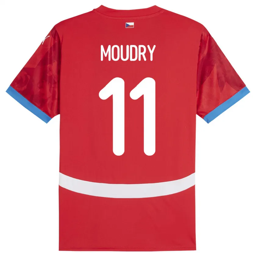 Danxen Enfant Maillot Tchéquie Lukas Moudry #11 Rouge Tenues Domicile 24-26 T-Shirt