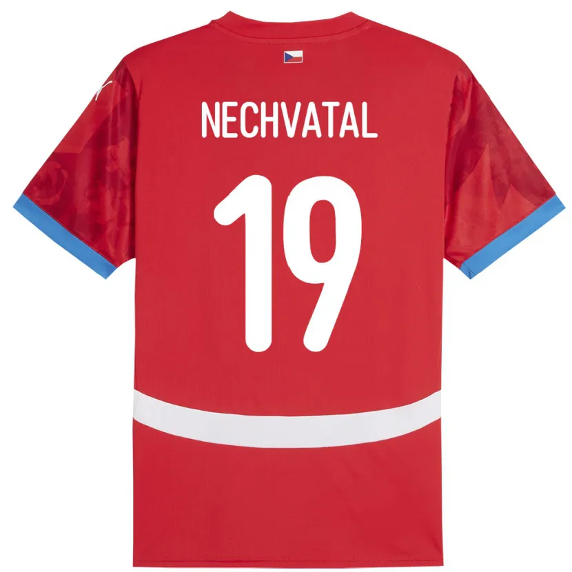 Danxen Enfant Maillot Tchéquie Matyas Nechvatal #19 Rouge Tenues Domicile 24-26 T-Shirt