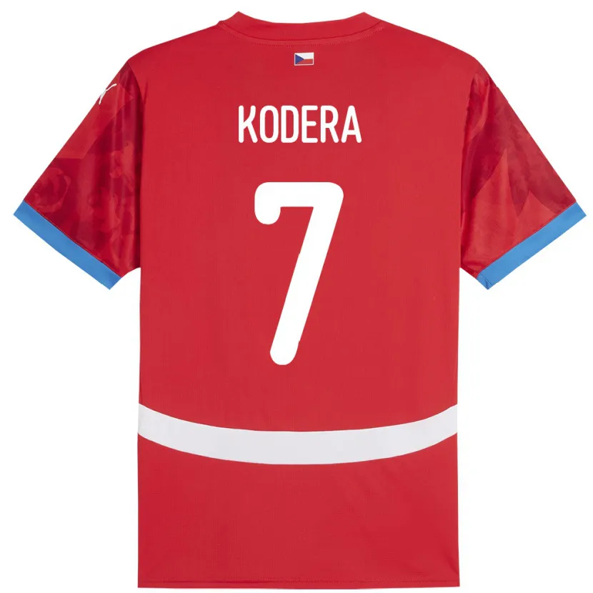 Danxen Enfant Maillot Tchéquie Matyas Kodera #7 Rouge Tenues Domicile 24-26 T-Shirt