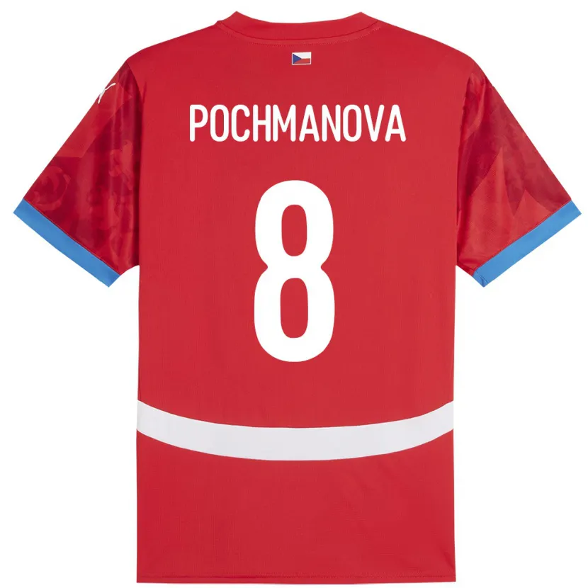Danxen Enfant Maillot Tchéquie Aneta Pochmanová #8 Rouge Tenues Domicile 24-26 T-Shirt