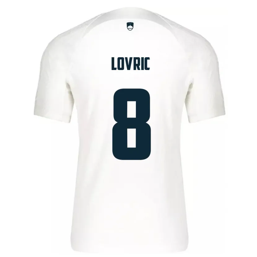 Danxen Enfant Maillot Slovénie Sandi Lovric #8 Blanc Tenues Domicile 24-26 T-Shirt