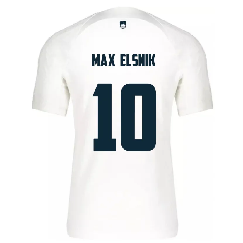 Danxen Enfant Maillot Slovénie Timi Max Elsnik #10 Blanc Tenues Domicile 24-26 T-Shirt