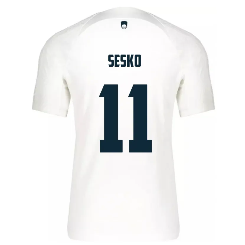Danxen Enfant Maillot Slovénie Benjamin Sesko #11 Blanc Tenues Domicile 24-26 T-Shirt