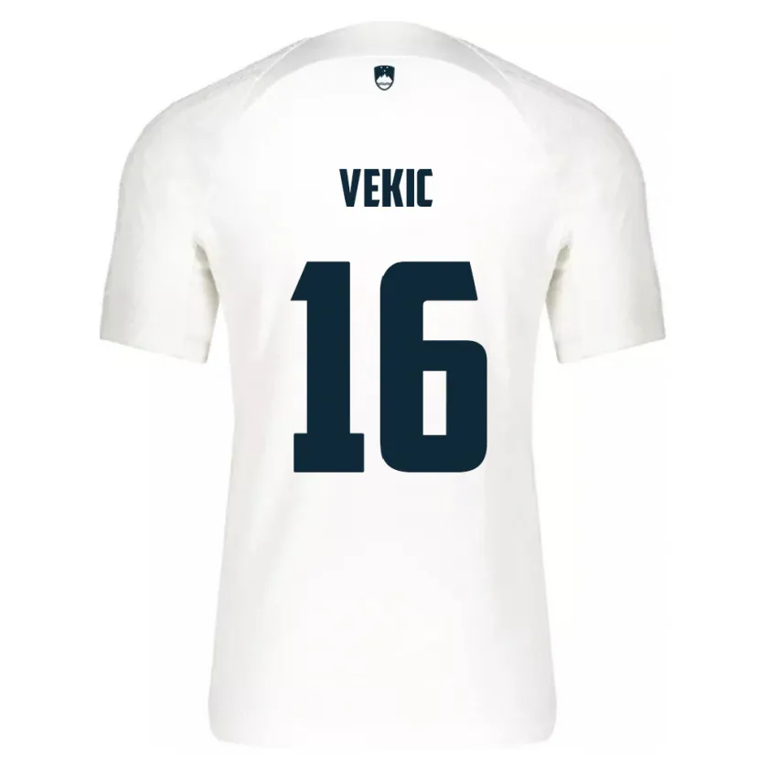 Danxen Enfant Maillot Slovénie Igor Vekic #16 Blanc Tenues Domicile 24-26 T-Shirt