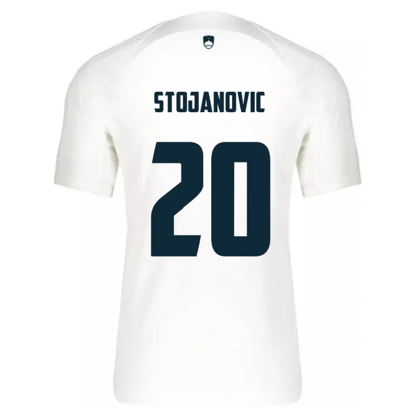 Danxen Enfant Maillot Slovénie Petar Stojanović #20 Blanc Tenues Domicile 24-26 T-Shirt