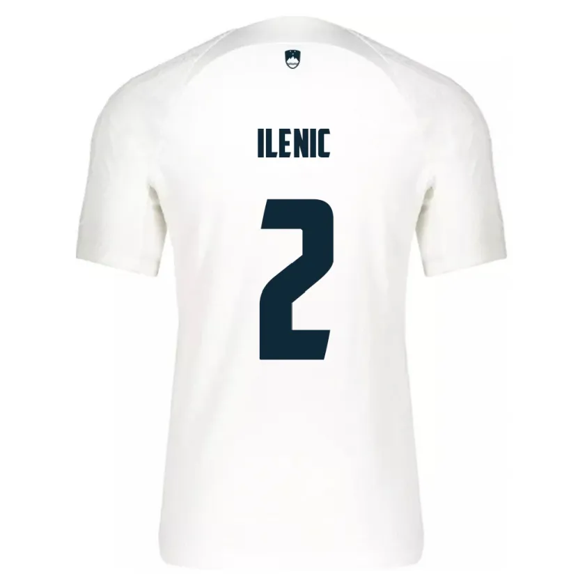 Danxen Enfant Maillot Slovénie Mitja Ilenic #2 Blanc Tenues Domicile 24-26 T-Shirt