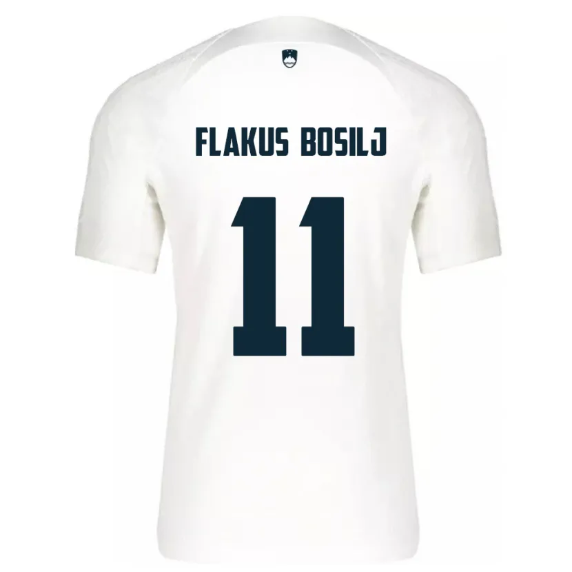 Danxen Enfant Maillot Slovénie David Flakus Bosilj #11 Blanc Tenues Domicile 24-26 T-Shirt