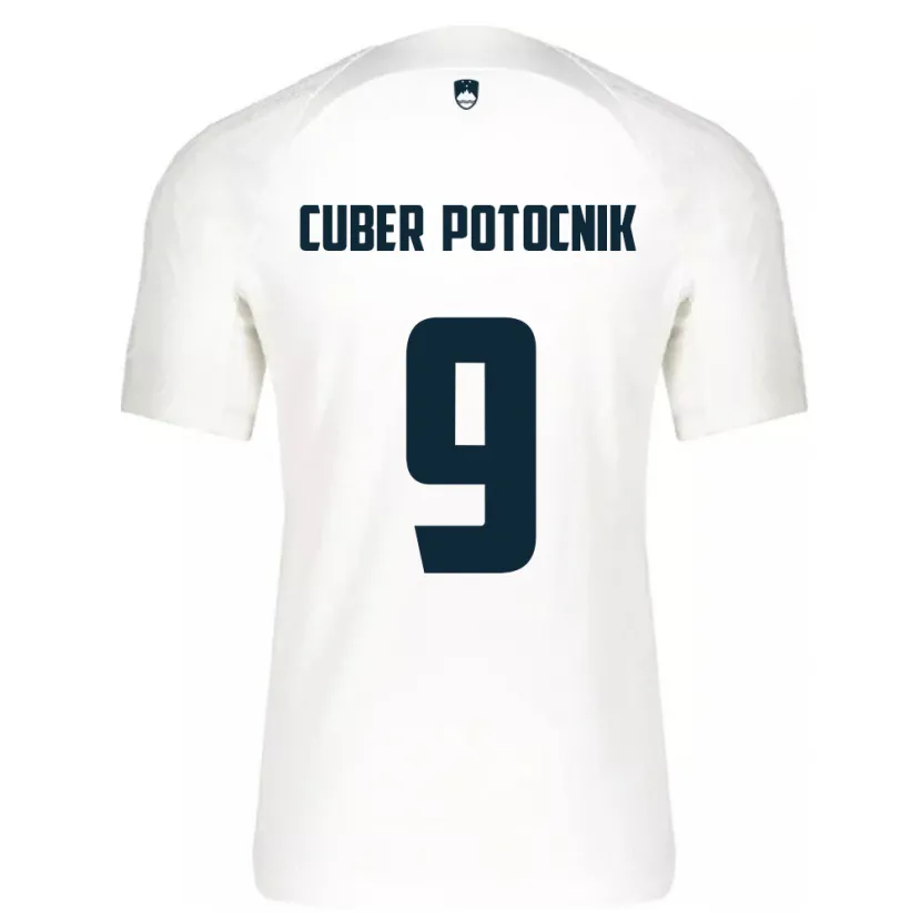 Danxen Enfant Maillot Slovénie Jaka Cuber Potocnik #9 Blanc Tenues Domicile 24-26 T-Shirt