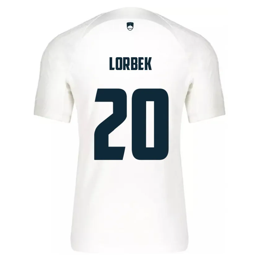 Danxen Enfant Maillot Slovénie Anej Lorbek #20 Blanc Tenues Domicile 24-26 T-Shirt