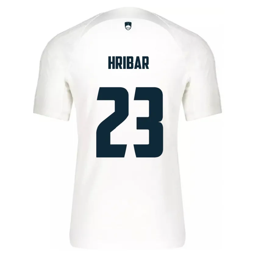 Danxen Enfant Maillot Slovénie Lan Hribar #23 Blanc Tenues Domicile 24-26 T-Shirt