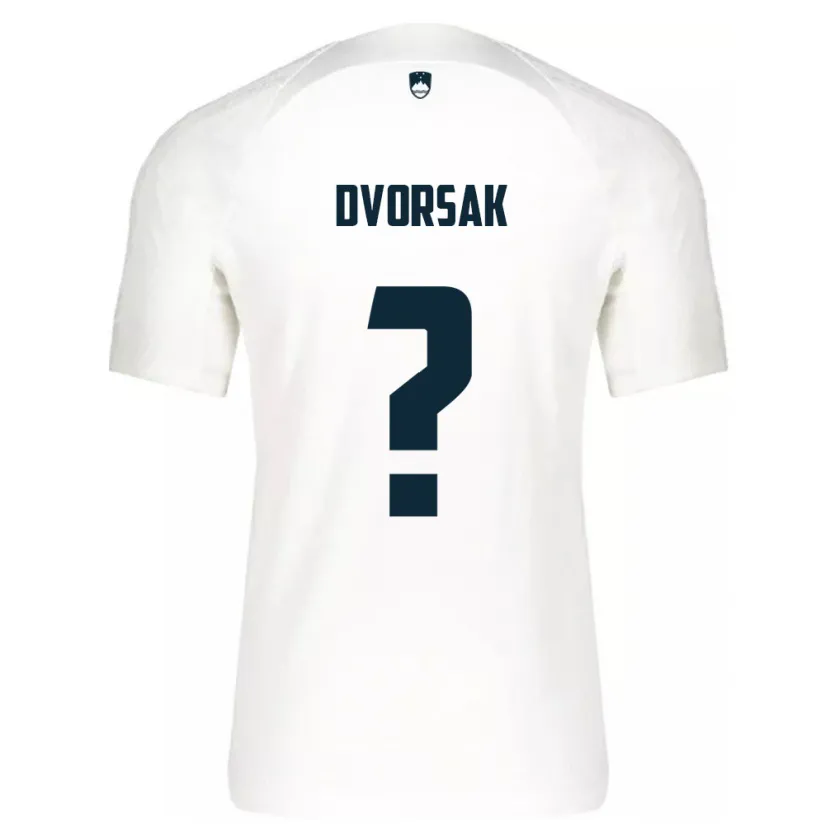 Danxen Enfant Maillot Slovénie Matej Dvorsak #0 Blanc Tenues Domicile 24-26 T-Shirt