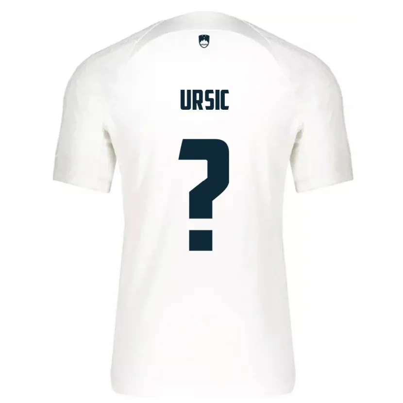 Danxen Enfant Maillot Slovénie David Ursic #0 Blanc Tenues Domicile 24-26 T-Shirt