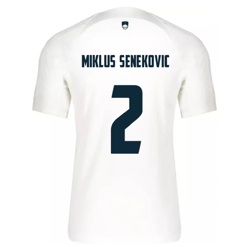 Danxen Enfant Maillot Slovénie Gal Miklus Senekovic #2 Blanc Tenues Domicile 24-26 T-Shirt