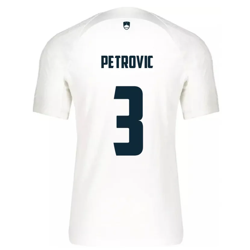 Danxen Enfant Maillot Slovénie Zan Petrovic #3 Blanc Tenues Domicile 24-26 T-Shirt
