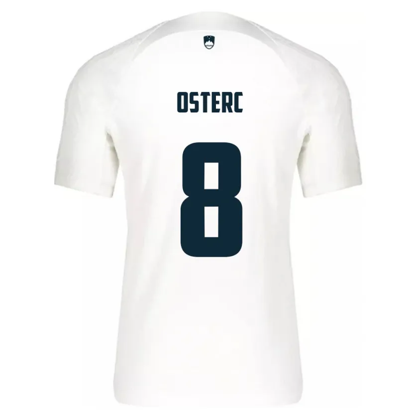Danxen Enfant Maillot Slovénie Niko Osterc #8 Blanc Tenues Domicile 24-26 T-Shirt