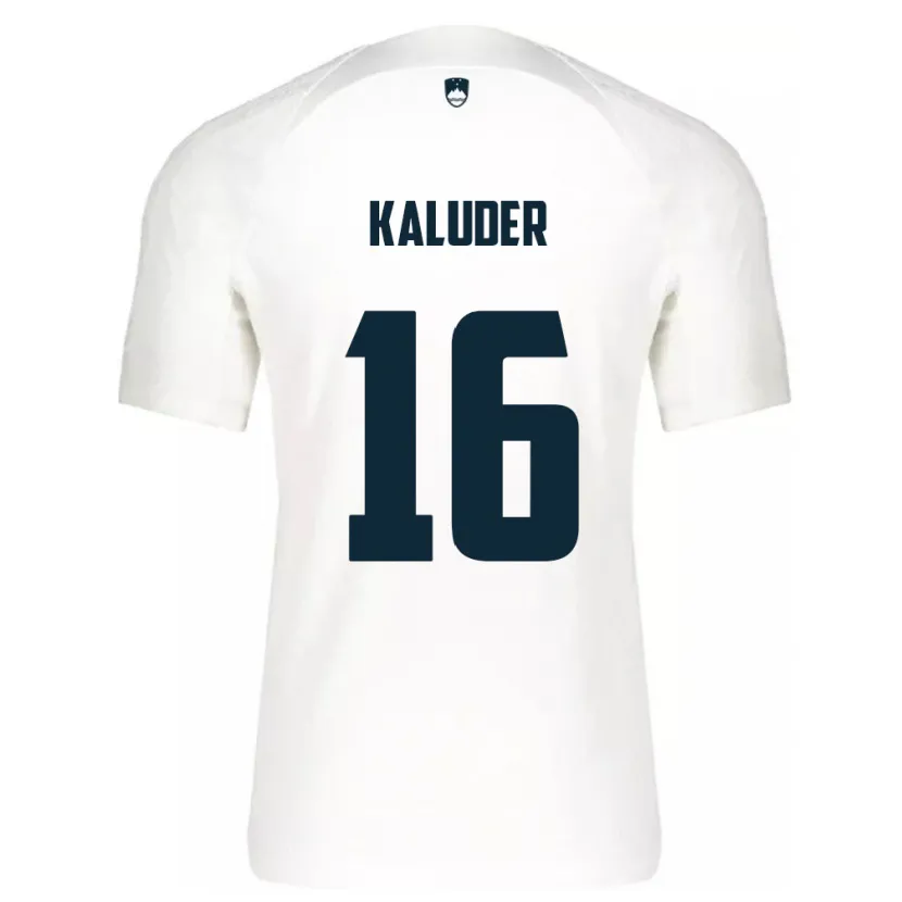 Danxen Enfant Maillot Slovénie Grega Kaluder #16 Blanc Tenues Domicile 24-26 T-Shirt