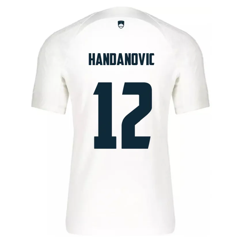 Danxen Enfant Maillot Slovénie Tanej Handanovic #12 Blanc Tenues Domicile 24-26 T-Shirt