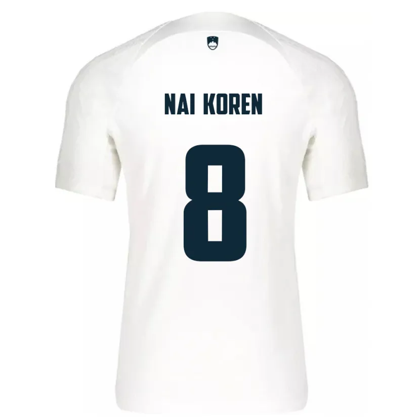Danxen Enfant Maillot Slovénie Tian Nai Koren #8 Blanc Tenues Domicile 24-26 T-Shirt