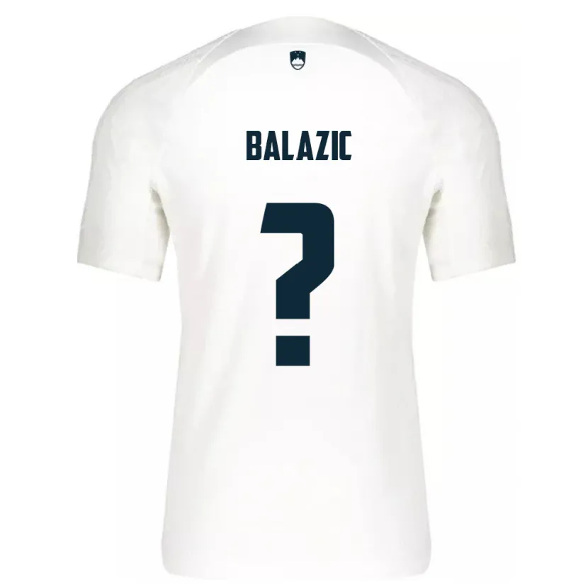 Danxen Enfant Maillot Slovénie Jan Balazic #0 Blanc Tenues Domicile 24-26 T-Shirt