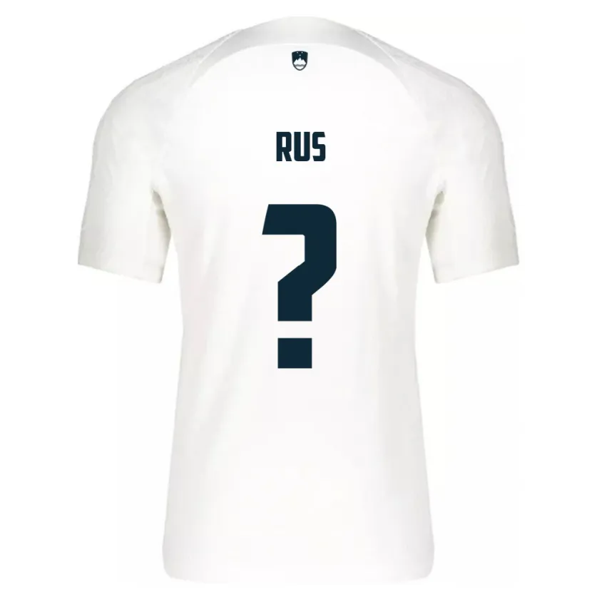Danxen Enfant Maillot Slovénie Luka Rus #0 Blanc Tenues Domicile 24-26 T-Shirt