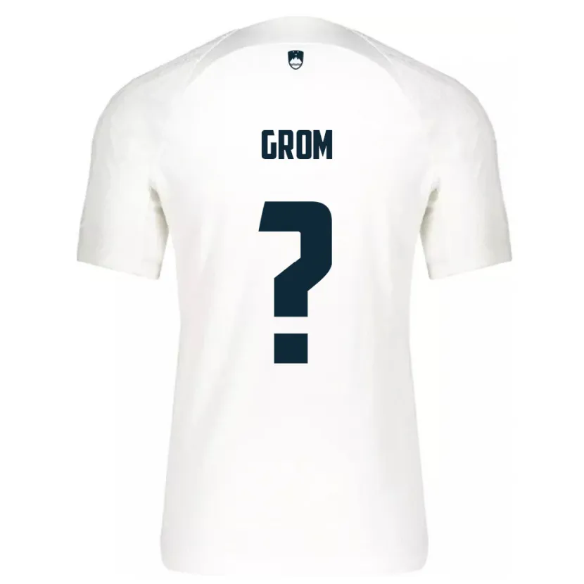 Danxen Enfant Maillot Slovénie Artem Grom #0 Blanc Tenues Domicile 24-26 T-Shirt
