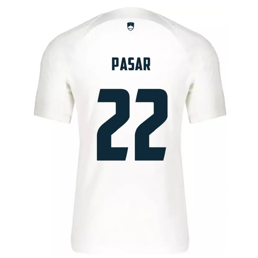 Danxen Enfant Maillot Slovénie Melania Pasar #22 Blanc Tenues Domicile 24-26 T-Shirt