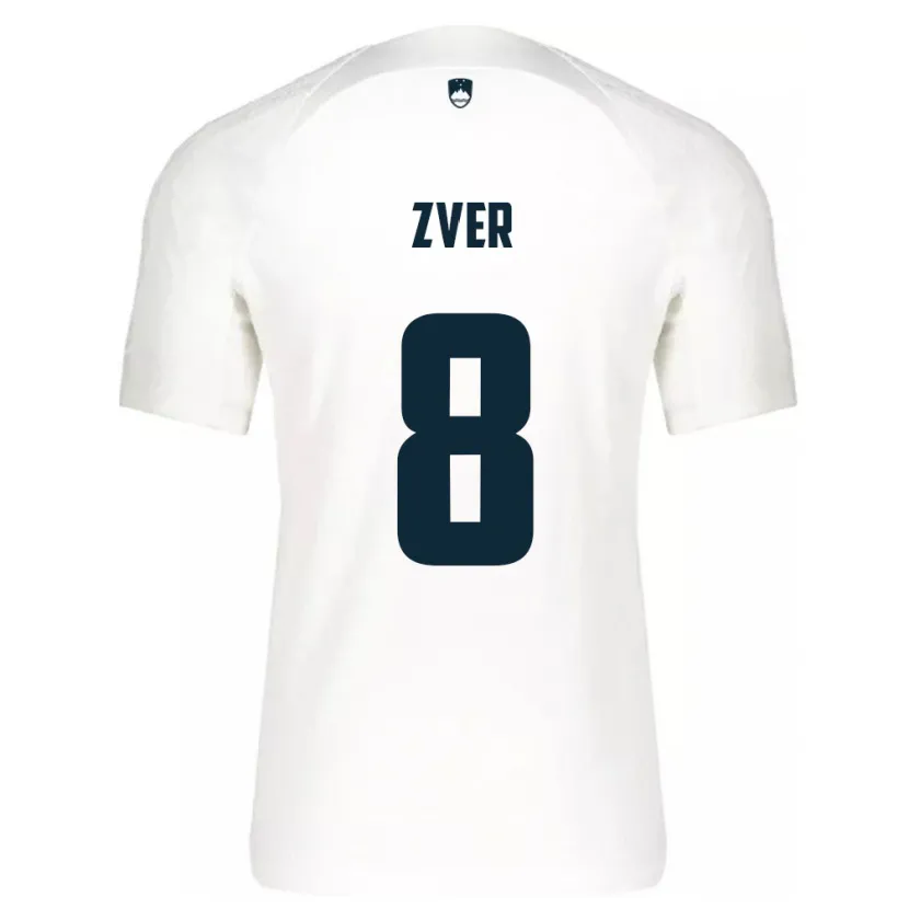 Danxen Enfant Maillot Slovénie Mateja Zver #8 Blanc Tenues Domicile 24-26 T-Shirt