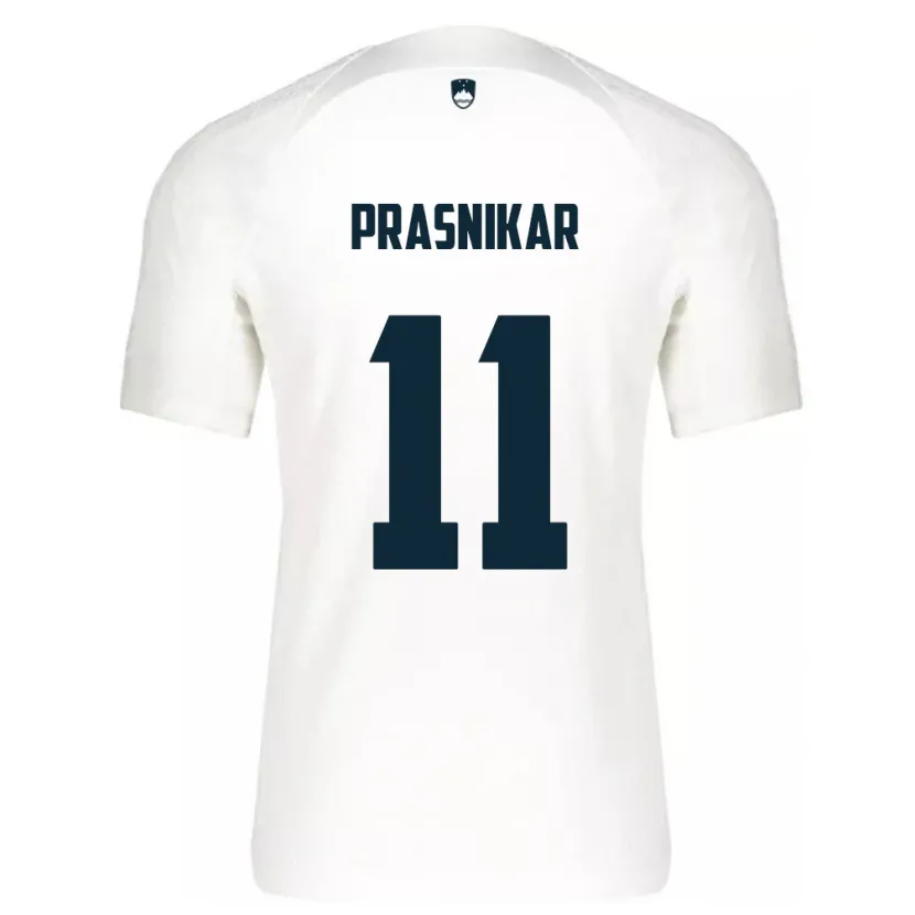Danxen Enfant Maillot Slovénie Lara Prašnikar #11 Blanc Tenues Domicile 24-26 T-Shirt