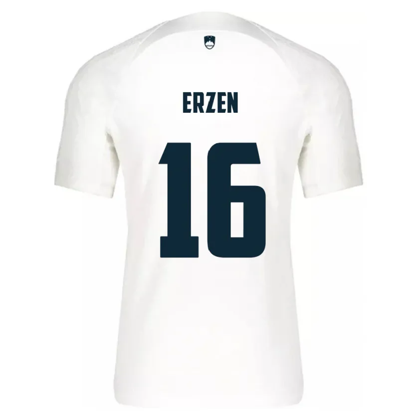 Danxen Enfant Maillot Slovénie Kaja Eržen #16 Blanc Tenues Domicile 24-26 T-Shirt