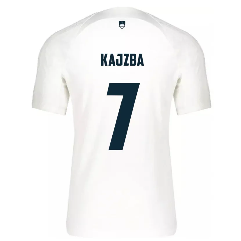 Danxen Enfant Maillot Slovénie Nina Kajzba #7 Blanc Tenues Domicile 24-26 T-Shirt