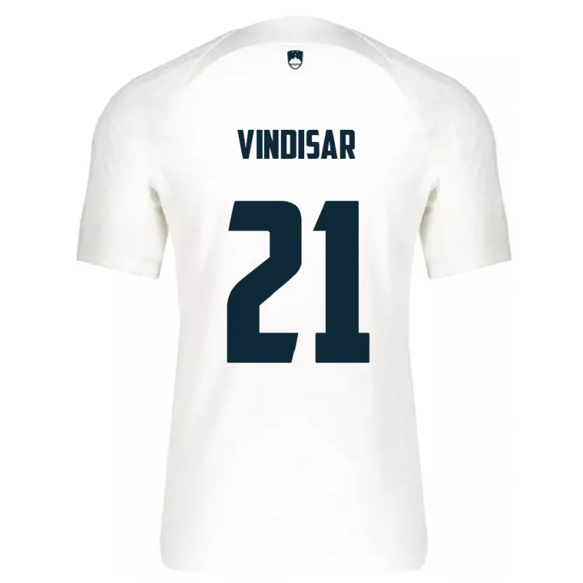 Danxen Enfant Maillot Slovénie Zala Vindišar #21 Blanc Tenues Domicile 24-26 T-Shirt