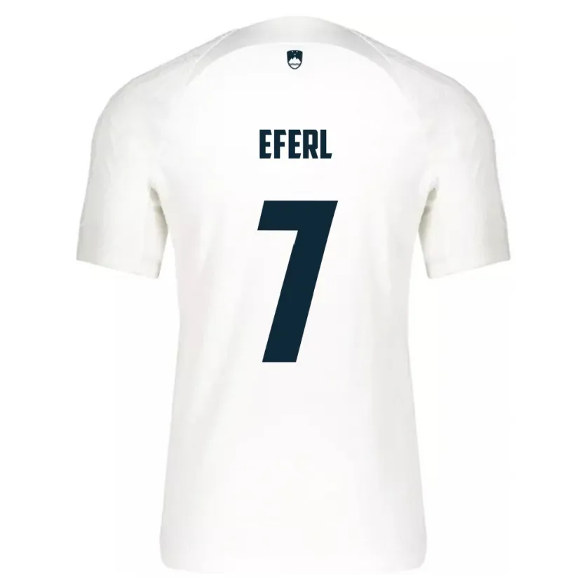 Danxen Enfant Maillot Slovénie Anja Eferl #7 Blanc Tenues Domicile 24-26 T-Shirt