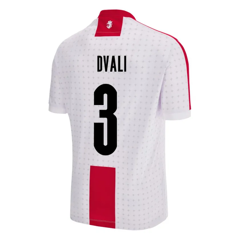Danxen Enfant Maillot Géorgie Lasha Dvali #3 Blanc Tenues Domicile 24-26 T-Shirt