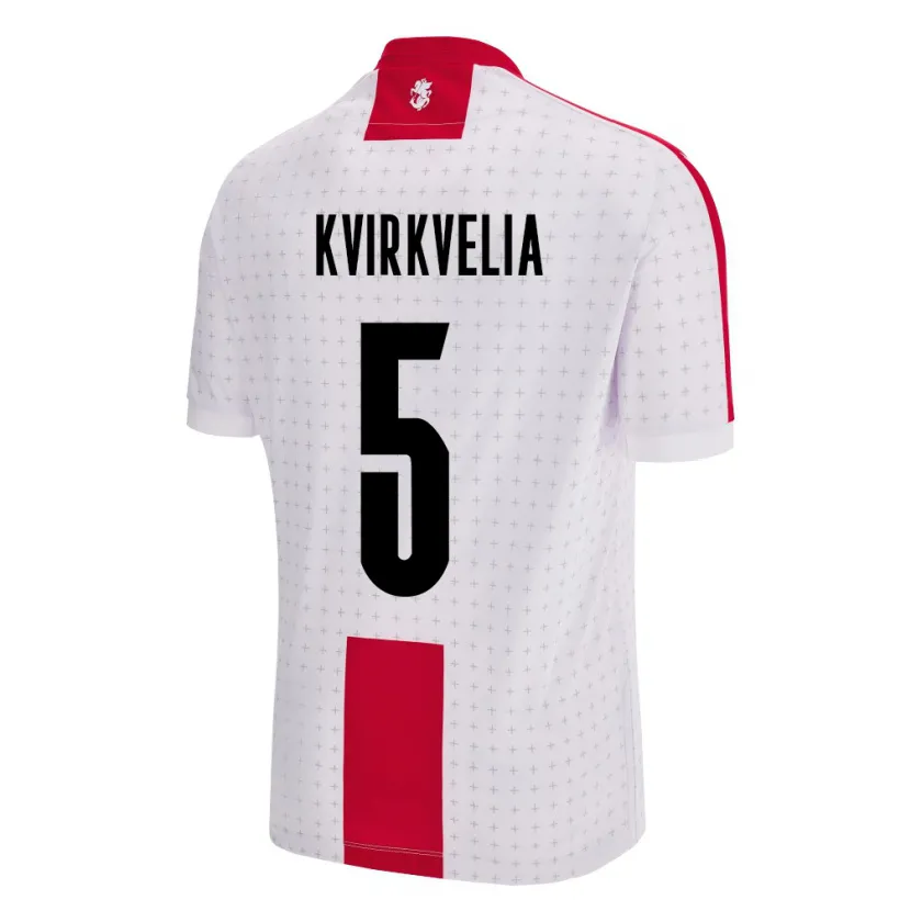 Danxen Enfant Maillot Géorgie Solomon Kvirkvelia #5 Blanc Tenues Domicile 24-26 T-Shirt